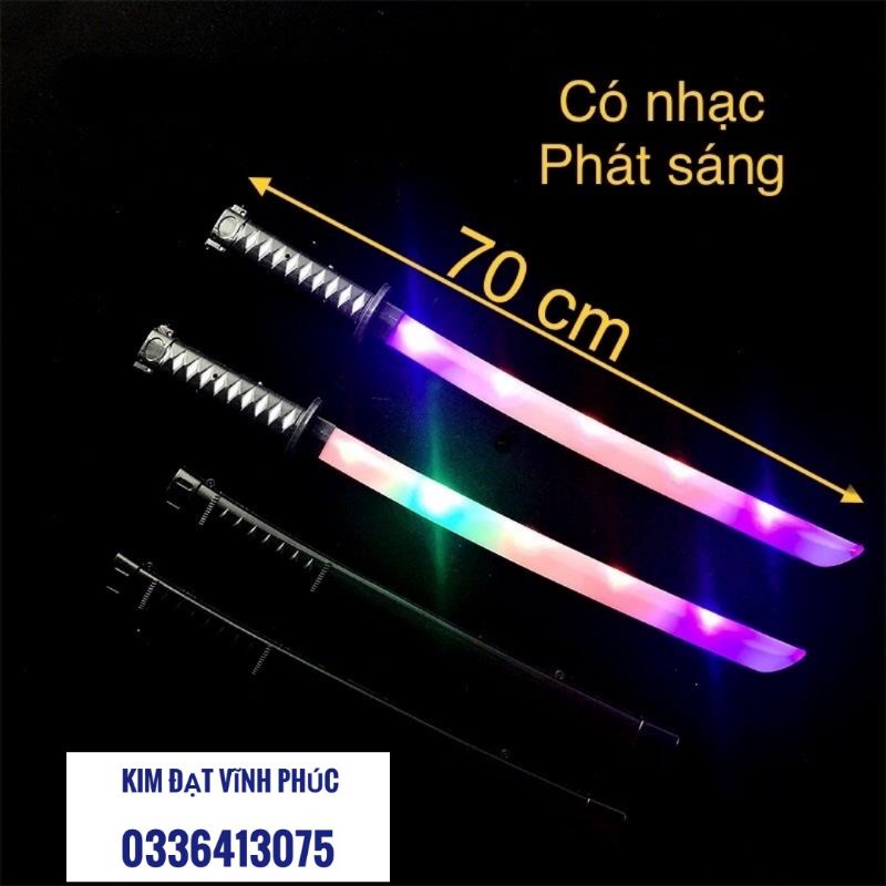 gậy phát sáng chạy pin . có nhạc và đèn phát sáng . có đủ màu để lựa chọn