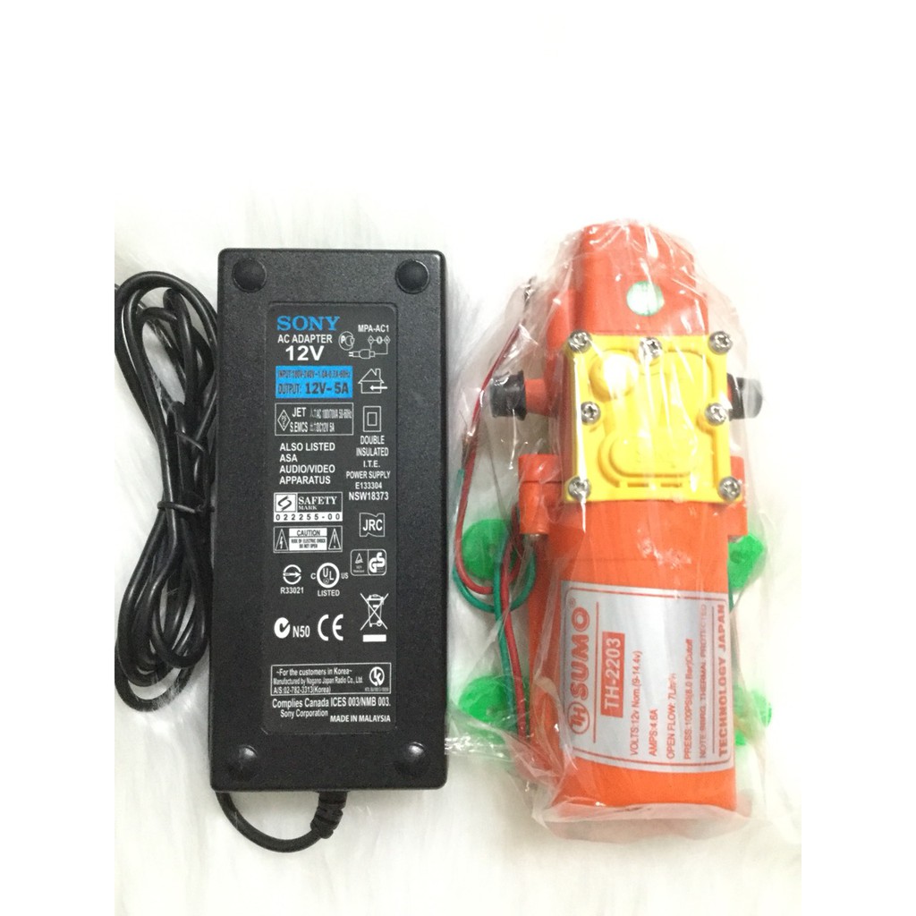 BƠM đơn SUMO 12v Công suất mạnh 7l/phut kèm adapter 12v-5A