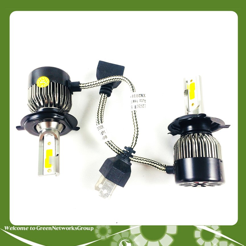 Bộ đèn led C6 chân H4 2 tim dành cho xe Ô tô GreennNetworks ( đỏ đen)