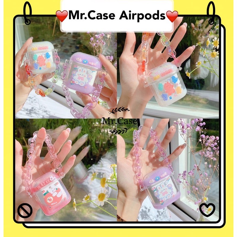 Case Airpods 1/2 Pro Vỏ Ốp Đựng Tai Nghe Hình Kim Tuyến Nước Siêu Xinh - Mr.Case