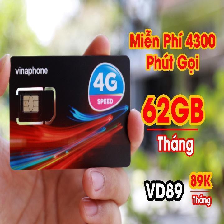 Sim 4G Vinaphone VD89 miễn phí gọi nội mạng - 50 phút liên mạng, 60GB tháng