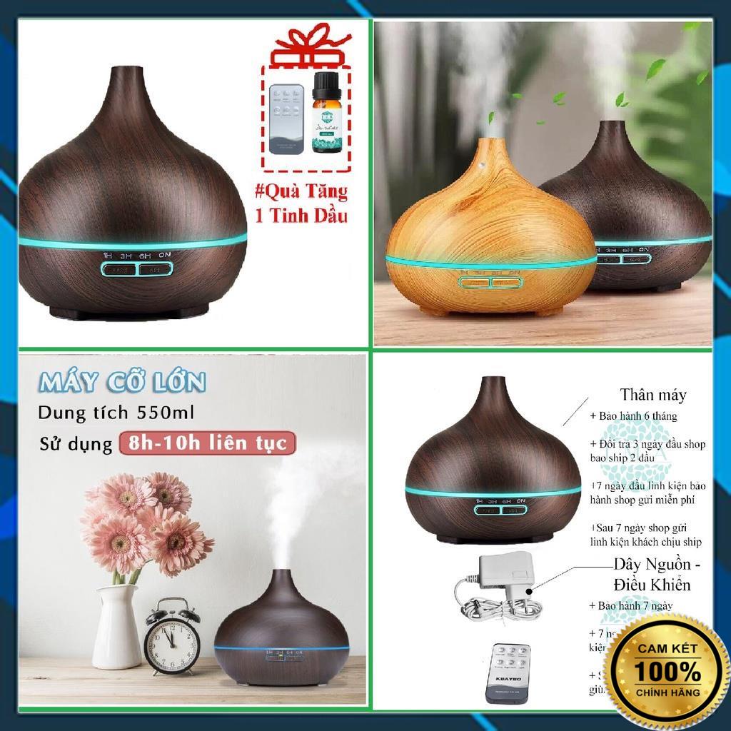 Máy Xông Tinh Dầu Phòng Ngủ 550ml - Tặng Kèm Tinh Dầu, Máy Khuếch Tán Tinh Dầu Tạo Ẩm Thơm Phòng, Đèn Xông Tinh Dầu