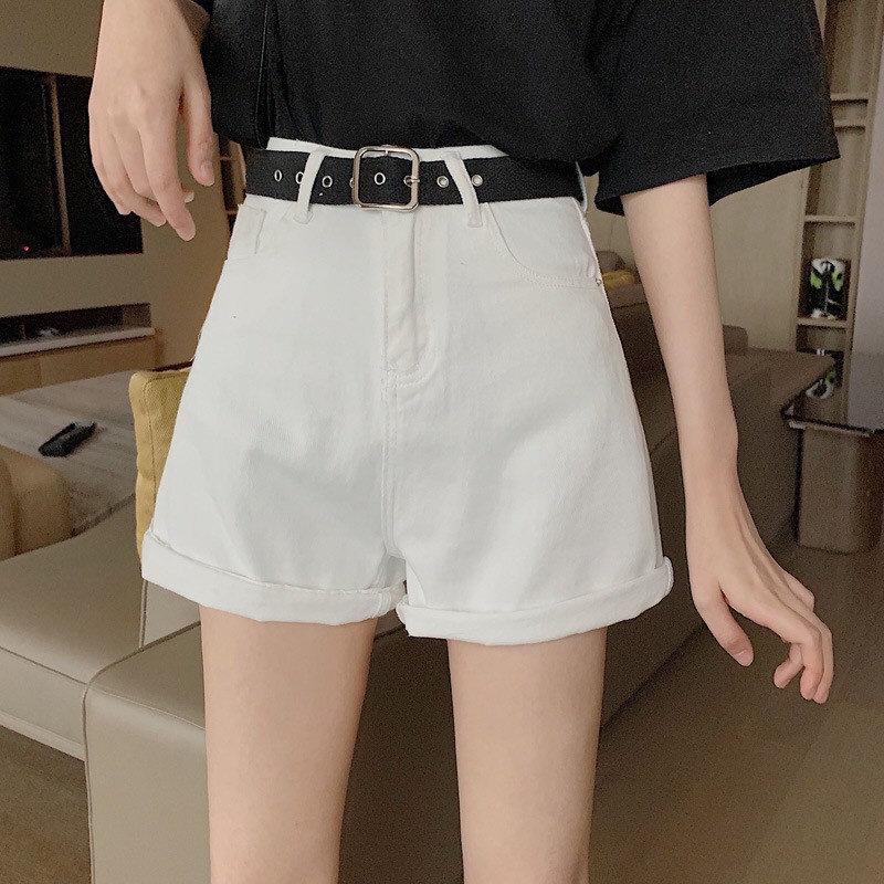 Quần sooc nữ, Quần short jeans cạp cao kèm đai HOT 2021. | WebRaoVat - webraovat.net.vn