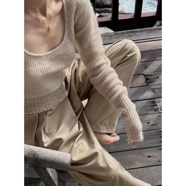 Áo Len Tay Dài Cổ Tròn Thời Trang Phong Cách Hàn Quốc Cho Nữ