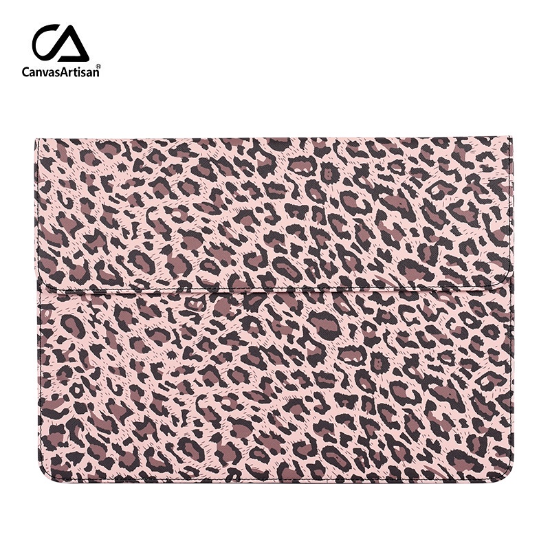 CanvasArtisan Túi đựng laptop chống thấm nước họa tiết da báo cho Pavilion Matebook Air Pro Acer Dell 12 13 14 15 Inch