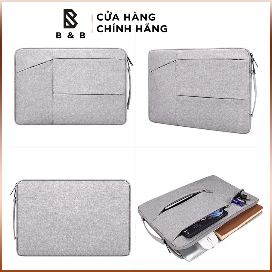 Cặp Laptop nam nữ - Cặp Laptop công sở chống va đập chống thấm nước nhiều ngăn tiện dụng BnBST02