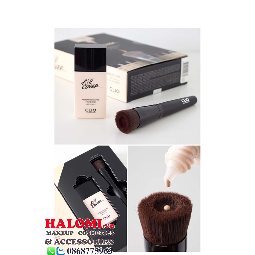 Set kem Nền Clio Kill Cover Airwear Protexture Foundation SPF25 PA++ (35ml) Kèm 1 Cọ tán Cao Cấp Chính Hãng | BigBuy360 - bigbuy360.vn