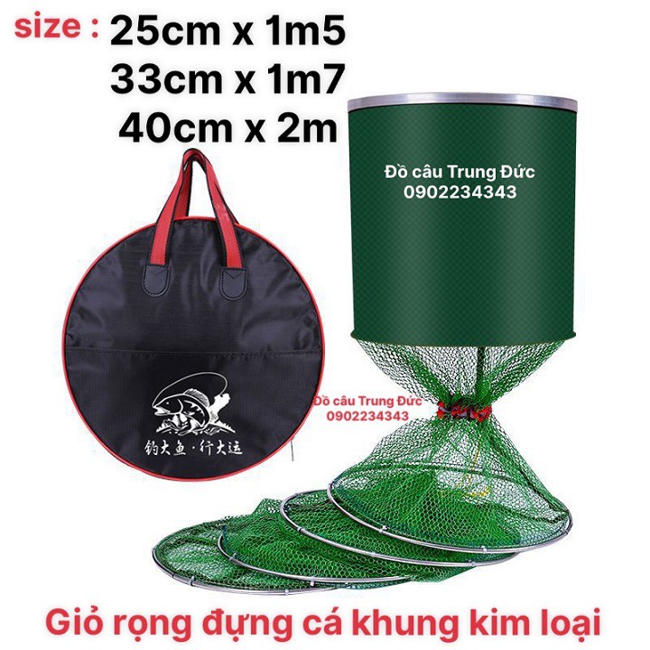 Giỏ đựng cá Rọng đựng cá khung kim loại siêu bền cao cấp GC10