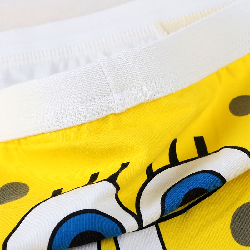Quần Lót Boxer Cotton In Họa Tiết Hoạt Hình Spongebob Cho Nam