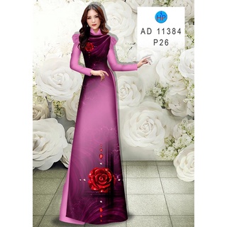 Vải áo dài hoa hồng