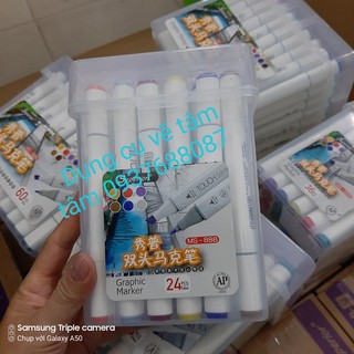 [Giá Tốt] Marker touch soft head bộ 24 màu hộp nhựa