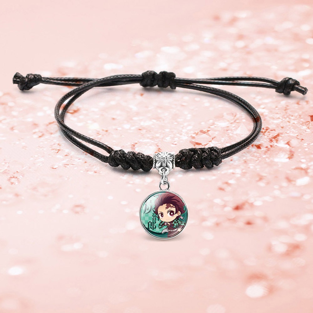 Vòng tay mặt kim loại họa tiết hoạt hình Thanh Gươm Diệt Quỷ phong cách Nhật Bản