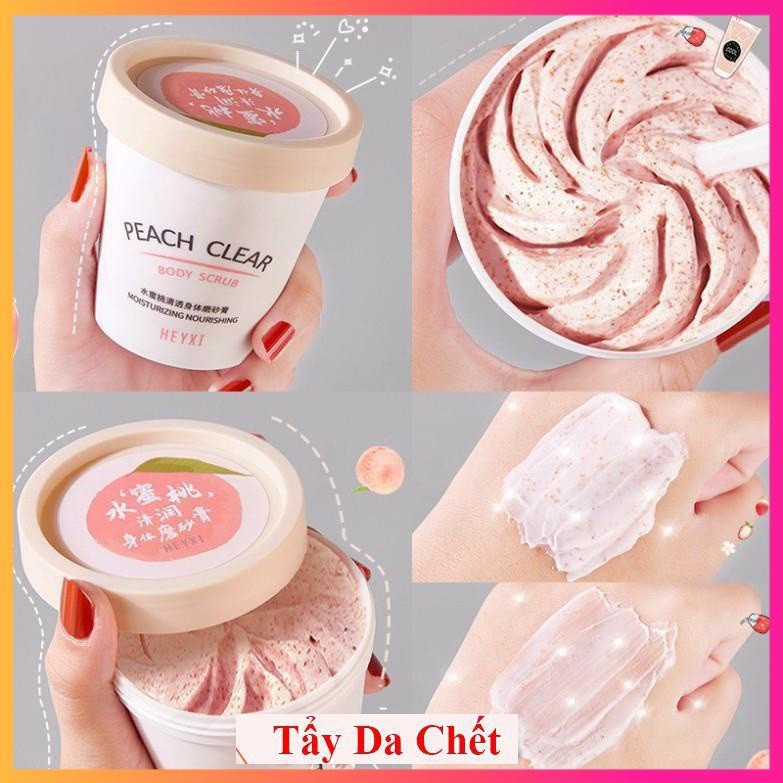 Hũ tẩy da chết hương đào Body Scrub HEYXI Peach Clear 200g BSH2