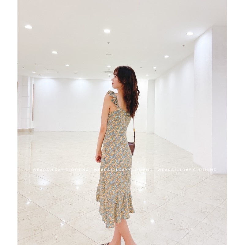 Váy Maxi 2 Dây Cánh Tiên Cúp Ngực Thiết Kế Vạt Bèo Đuôi Cá Cực Sang Chảnh (có đệm ngực) | BigBuy360 - bigbuy360.vn