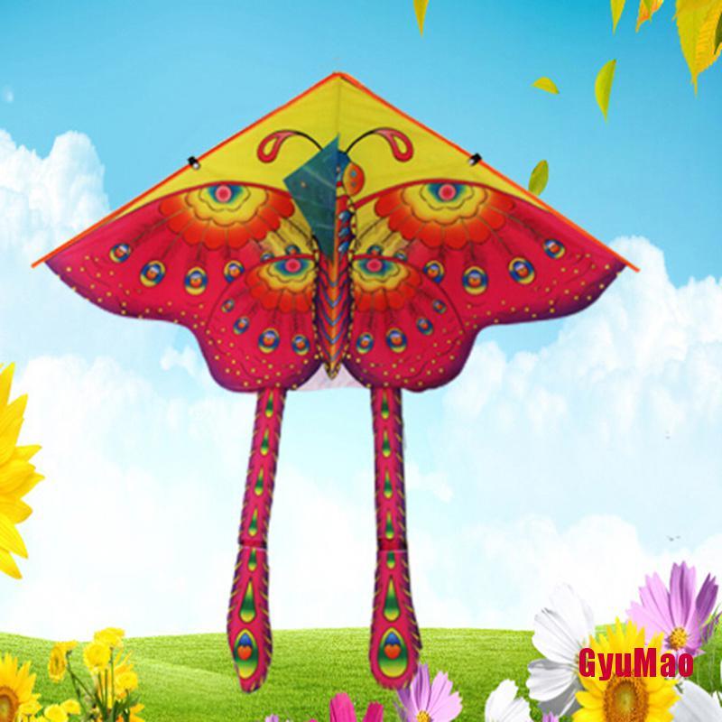1 Bộ Diều Hình Bướm Đuôi Dài 90*50cm Có Tay Cầm Cho Hoạt Động Ngoài Trời