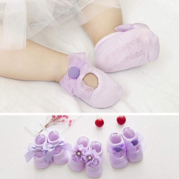 Sét 3 Đôi Hài Len Nơ Cho Bé Gái