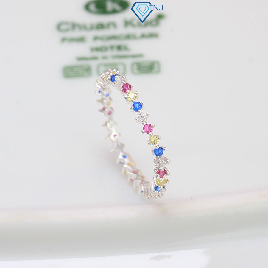 Nhẫn nữ bạc 925 đính đá đa sắc đẹp giá rẻ cá tính NN0324 Trang Sức TNJ