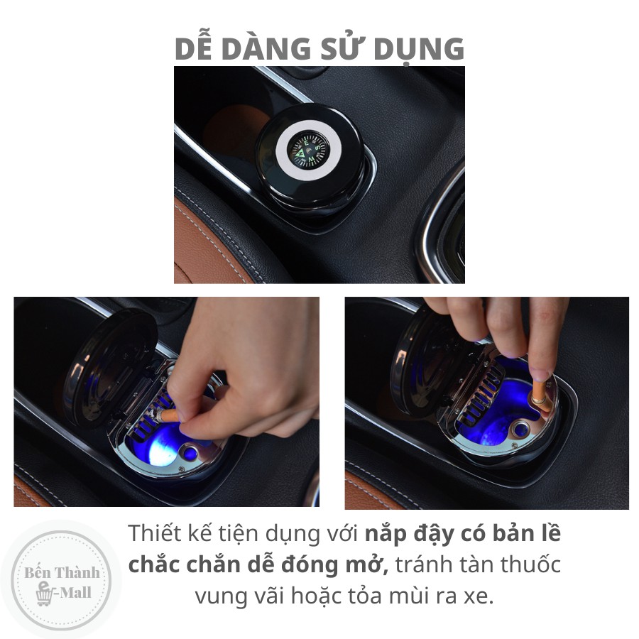 GẠT TÀN THUỐC LÁ XE Ô TÔ [Có đèn LED]