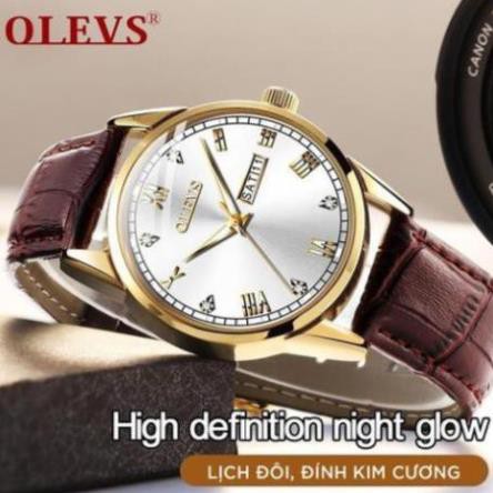 [Chính Hãng 100%] Đồng Hồ Nam - Đồng hồ thời trang nam OLEVS OL6602 dây da chính hãng size 40mm | BigBuy360 - bigbuy360.vn