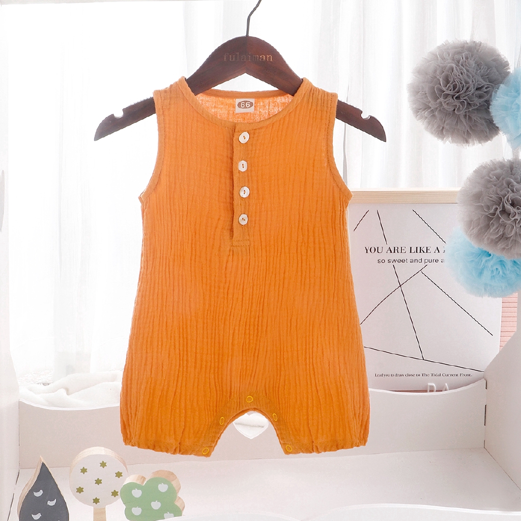 Bộ Áo Liền Quần Một Mảnh Vải Cotton Mềm Mại Cho Bé Sơ Sinh