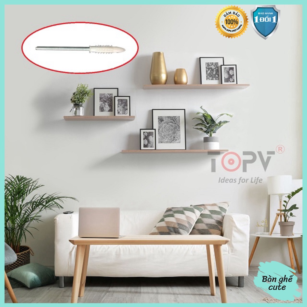 Chốt âm kệ treo tường TOPV tắc kê nhựa dạng đạn bướm vít nở cho chốt âm tường đỡ kệ gỗ vít âm giá rẻ Bàn ghế Cute