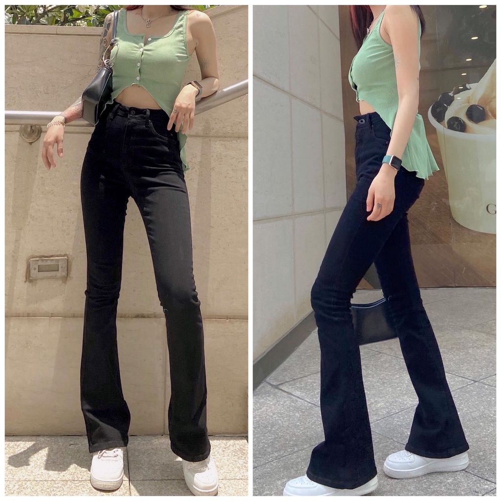 Quần Jean Ống Loe SOfM WEAR Cạp Cao Dài 106-108cm (LD01)