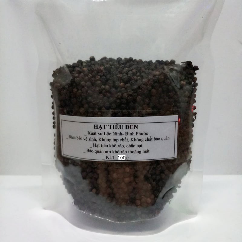 Hạt tiêu đen sạch tận vườn Lộc Ninh Bình Phước, không hoá chất tạp chất, không chất bảo quản (100gr)