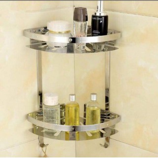 KỆ GÓC NHÀ TẮM 2 TẦNG INOX 304 CAO CẤP