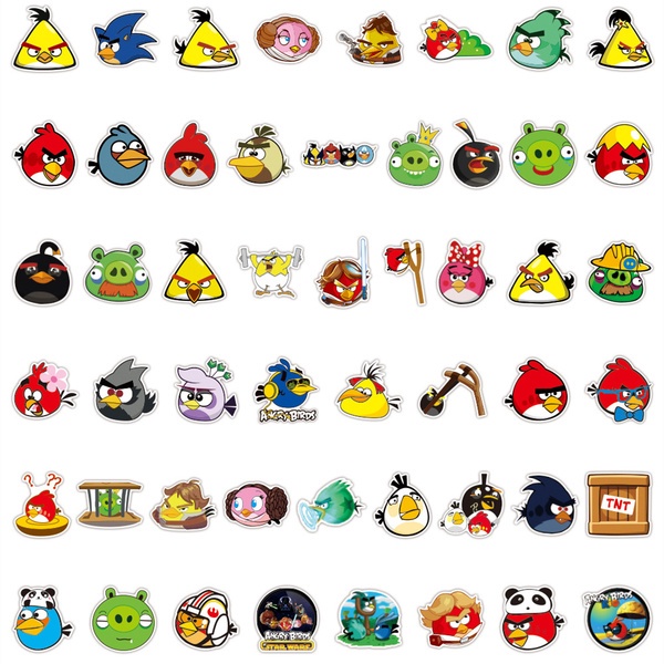 Set 100 Hình Dán Angry Birds-Series Dán Trang Trí Chống Thấm Nước