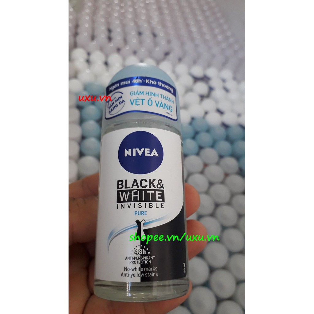 Lăn Khử Mùi Nữ 50Ml Nivea Ngăn Vệt Ố Vàng (Black & White), Với uxu.vn Tất Cả Là Chính Hãng. | BigBuy360 - bigbuy360.vn