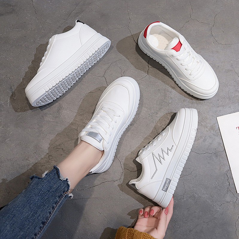 [Giá hủy diệt] Giày Thể Thao Sneaker Nữ Da PU TIA SÉT HOT TREND Giày Chuộng, Phong Cách Hàn Quốc 4cm