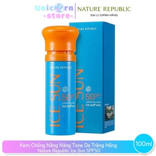 (MẪU MỚI) Kem Chống Nắng Nâng Tone Da Trắng Hồng Nature Republic Ice Sun SPF50 100ml