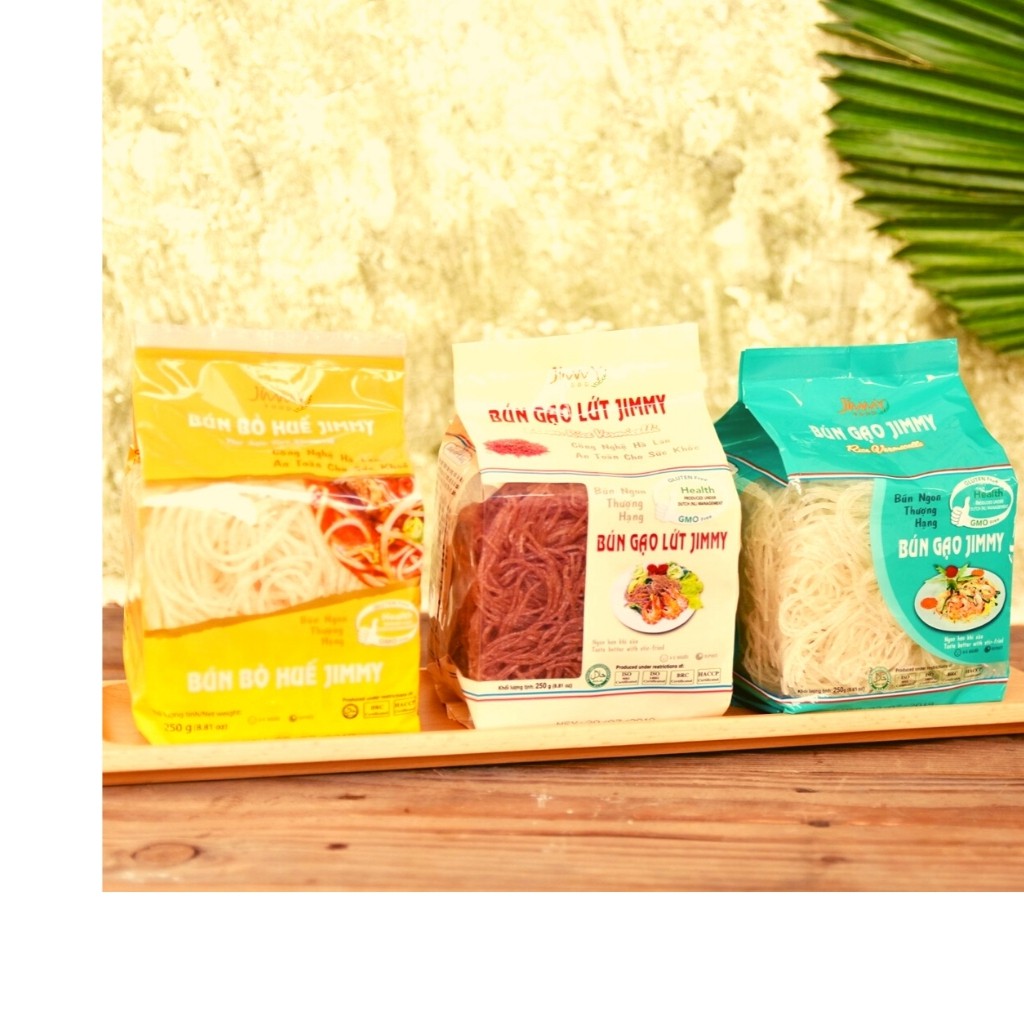 Bún bò Huế Jimmy nguyên thùng 16 gói 250g  hàng xuất khẩu châu Âu, date luôn mới