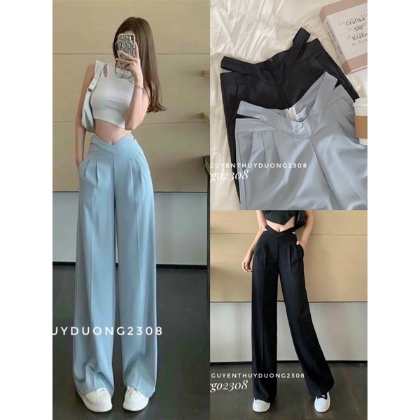 [HÀNG SẴN-CÓ ẢNH THẬT]Quần culottes CUT OUT hở eo trendy/Quần suông ống rộng cut out | BigBuy360 - bigbuy360.vn