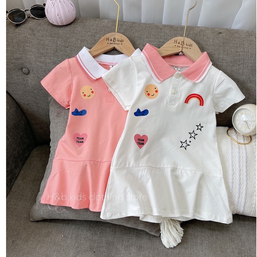 Váy cổ trụ đuổi cá ICON  cầu vồng  màu sắc tươi sáng cho bé gái