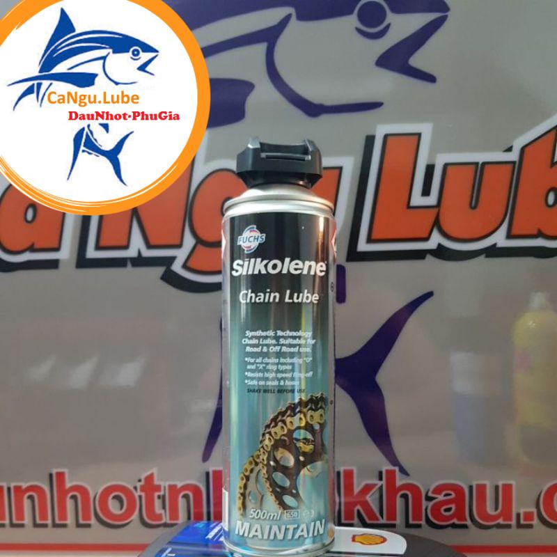 [DauNhot_PhuGia]Xịt dưỡng sên FUCHS SILKOLENE CHAIN LUBE 500ml, Bôi trơn sên (bảo dưỡng xích) Fuchs silkolene chai 500ml