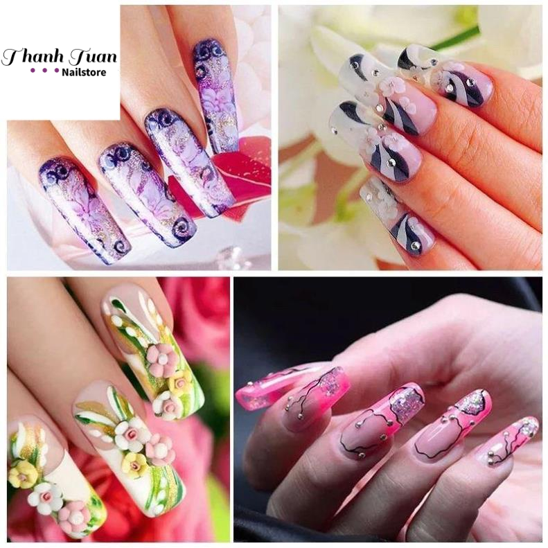 Móng tip ống tre, móng nối ống tre dài ngắn 2 màu đục trong  - Phụ kiện đồ nail