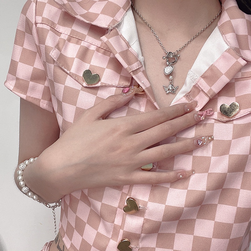 Vòng cổ mặt thiên thần Cupid phong cách hip hop sang trọng