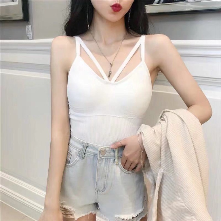 Áo croptop Bra 2 dây đan chéo lưng sexy Tập Gym Thể Thao Co Giãn Thoải Mái Vận Động LUHAZO DK4T402