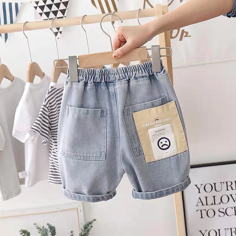 Quần Short Jean Mùa Hè Mới 2021 Phong Cách Hàn Quốc Cho Bé Trai