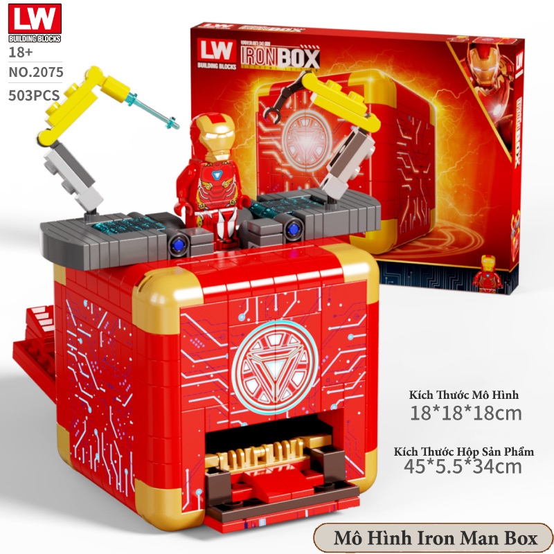 Đồ Chơi Lắp Ráp Kiểu LEGO Mô Hình Minecraft / Iron Man / Mario Box LW423,2075,8887 Với 722+ PCS