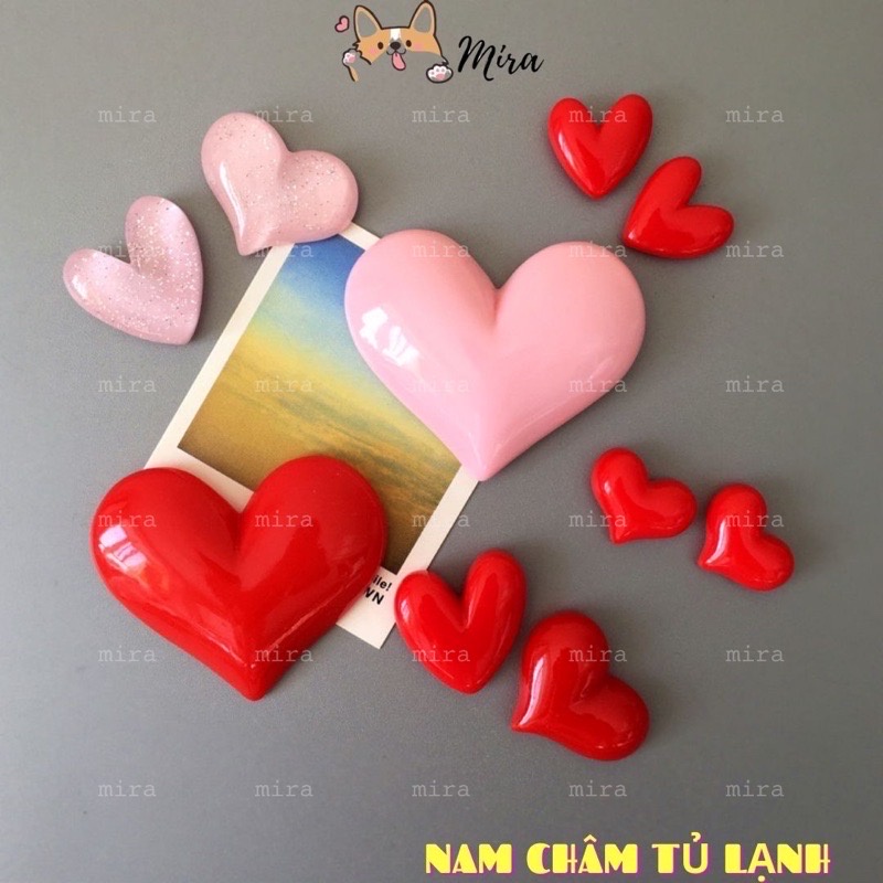 Nam Châm Tủ Lạnh 3D Tim nhỏ Love Mini Decor Bàn Học, Trang Trí Bàn Làm Việc, Đính Note, Quà Cho Bạn Gái MIRA-3D68023