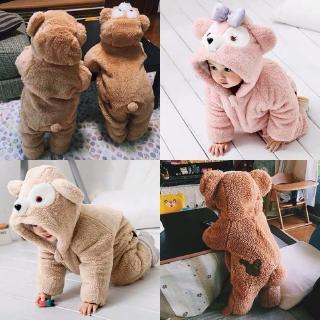 Bộ Áo Liền Quần Bằng Lông Cừu Giữ Ấm Mùa Thu Đông Cho Bé 6-12 Tháng 1-3 Tuổi