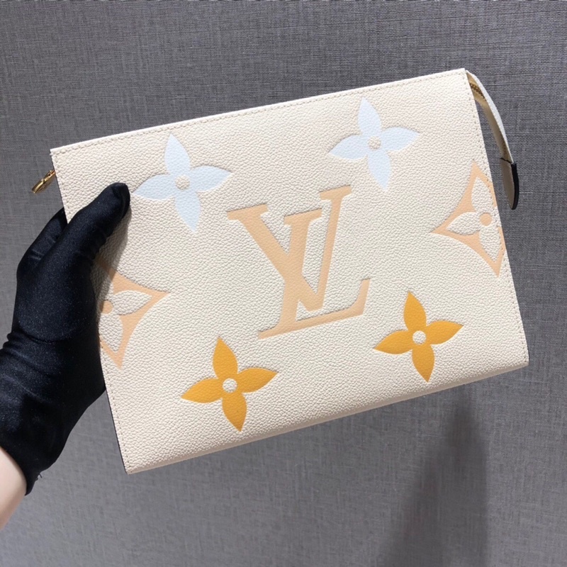 ví tab đứng in logo phối màu hoạ tiết đế vuông cạnh da bò nguyên miếng louis vuitton LV