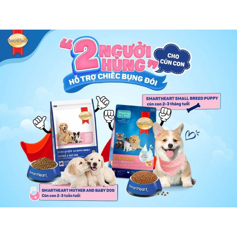 Thức ăn cho chó mẹ mang thai và chó con Smartheart Mother &amp; Baby Dog 1.3kg