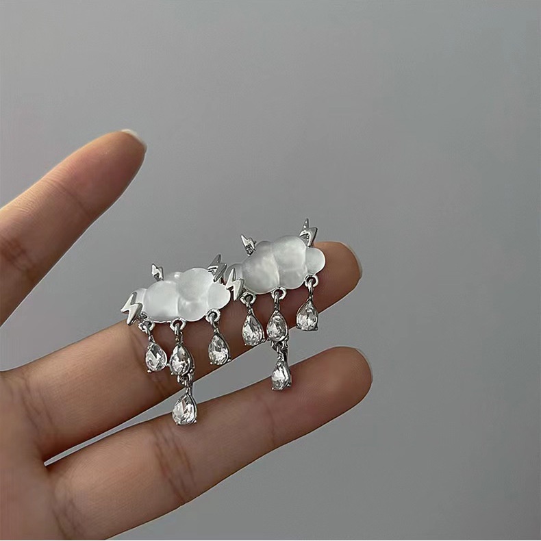 Bông Tai Hình Đám Mây Sang Trọng Phong Cách Hip Hop 19A1663