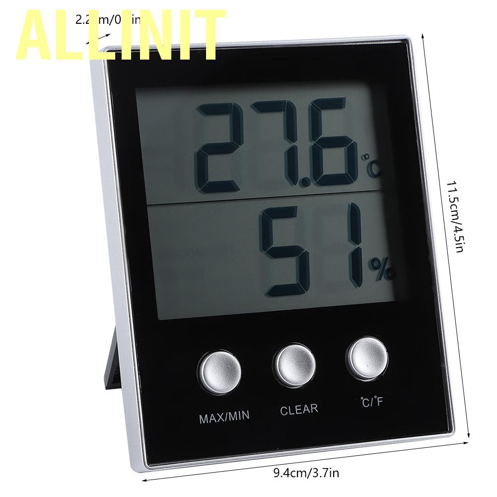 Allinit Thermometer Humidity Monitor  Household Temperature Gauge LCD Display Celsius / Fahrenheit Electronic for Greenhouse Home