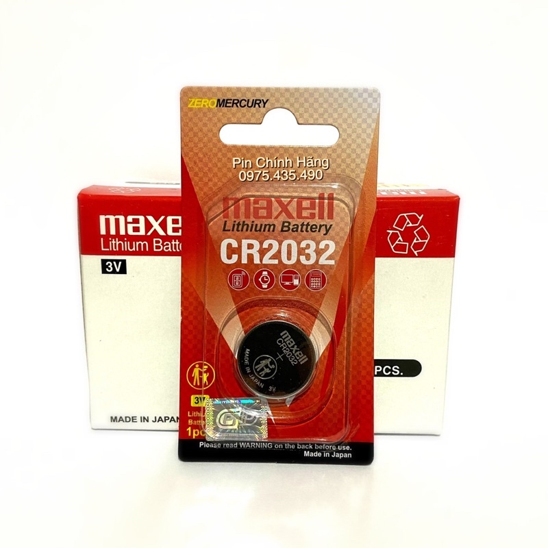 Pin CR2032 Maxell Cao Cấp Hàng Chính Hãng Made in Japan Vỉ 1 Viên