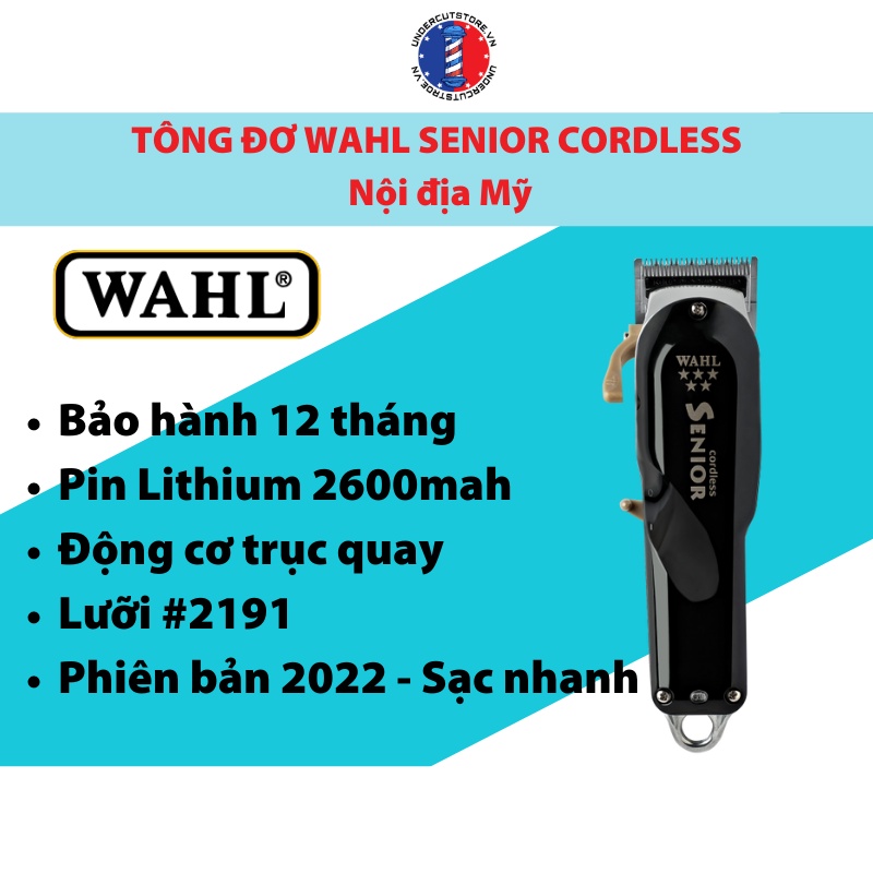 Tông Đơ Cắt Tóc Wahl Senior Không Dây - Nội Địa Mỹ - BH 12 Tháng