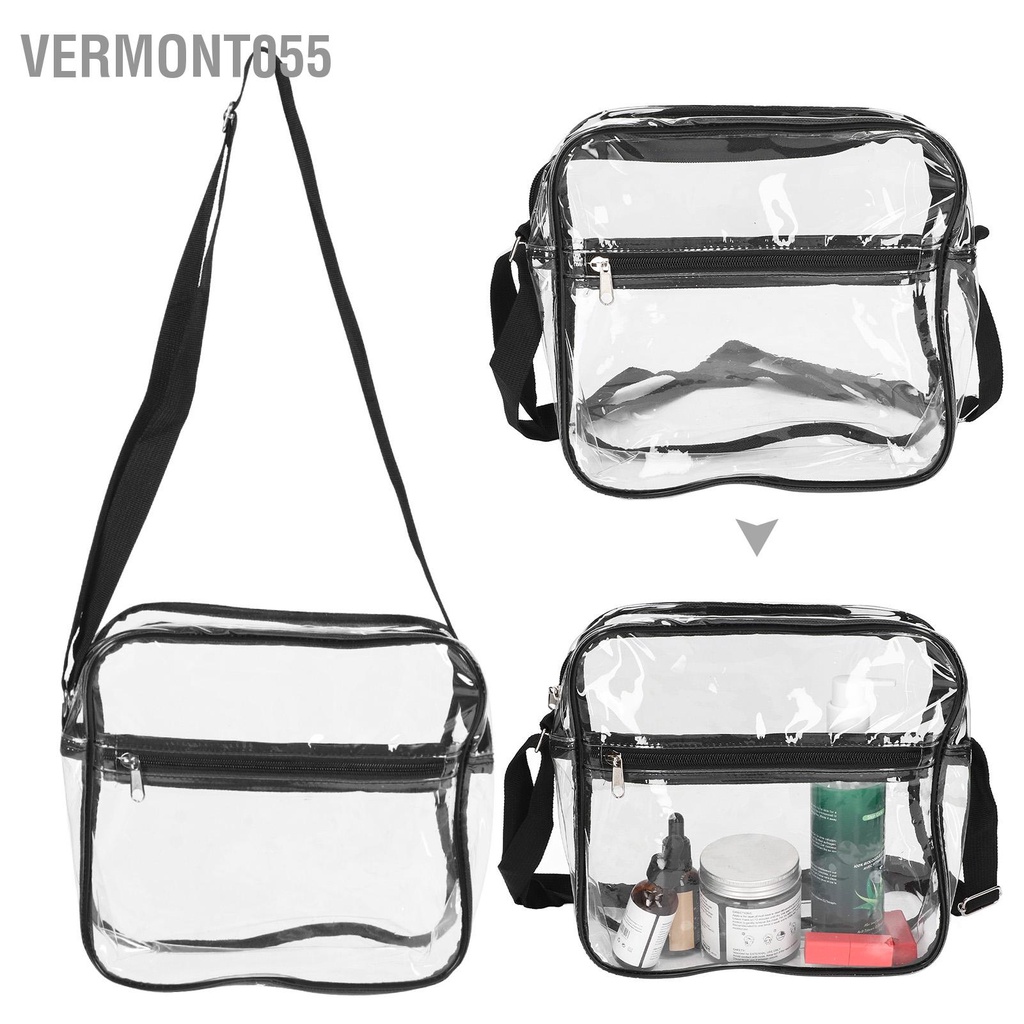 Có thể bán buôn Túi đeo vai Messenger trong suốt tote Ví có dây kéo để đi du lịch ngoài trời Vermont055 Hàng giao ngay